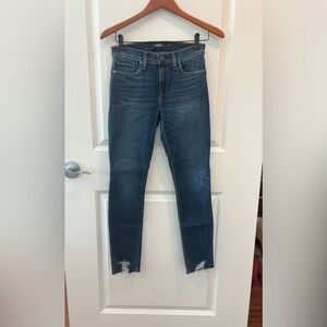 Hudson Nico Midrise Super Skinny Raw Hem Ankle Jeans NWT Size 25